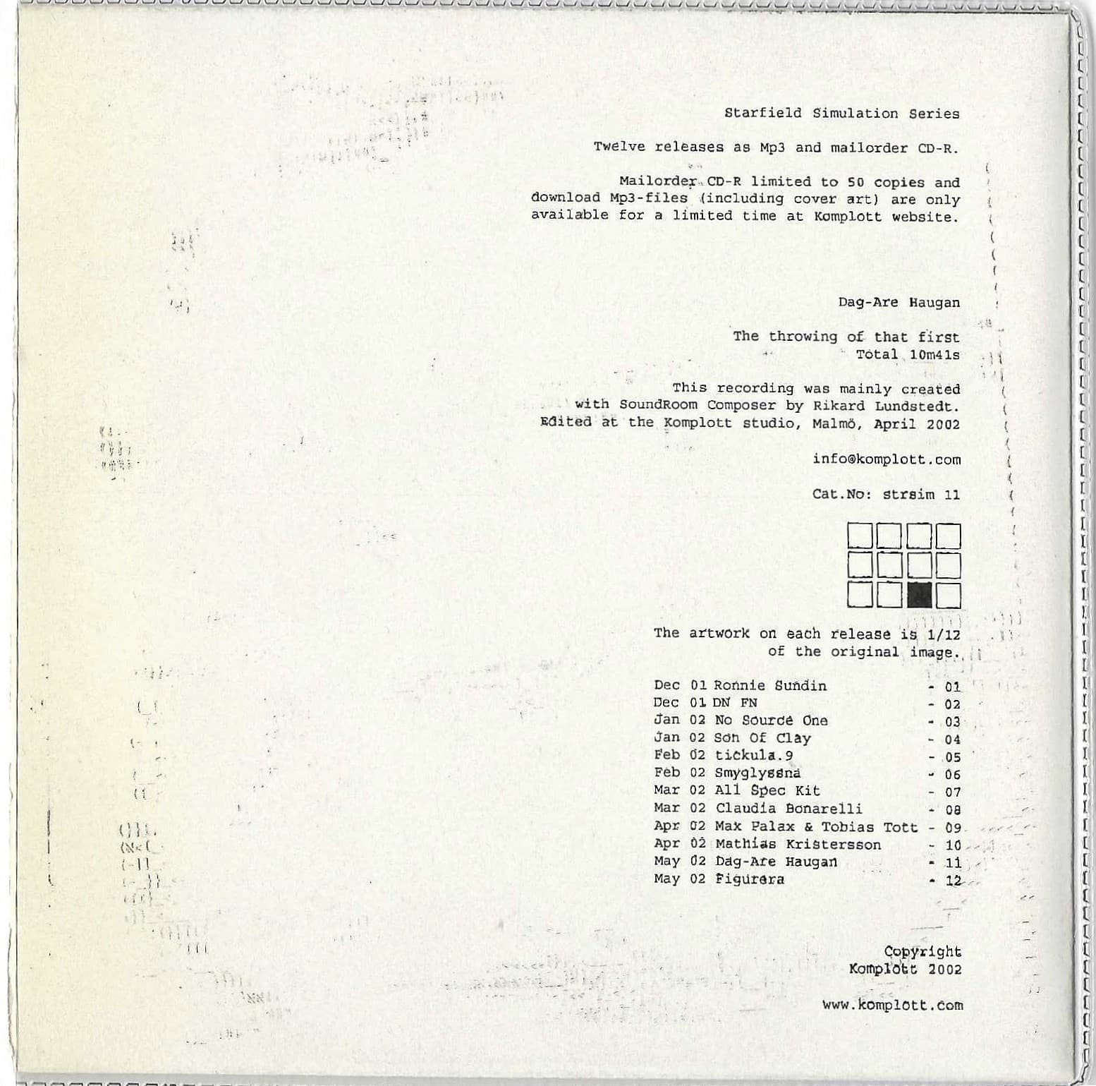 Dag-Are Haugan strsim11 - cdr backside