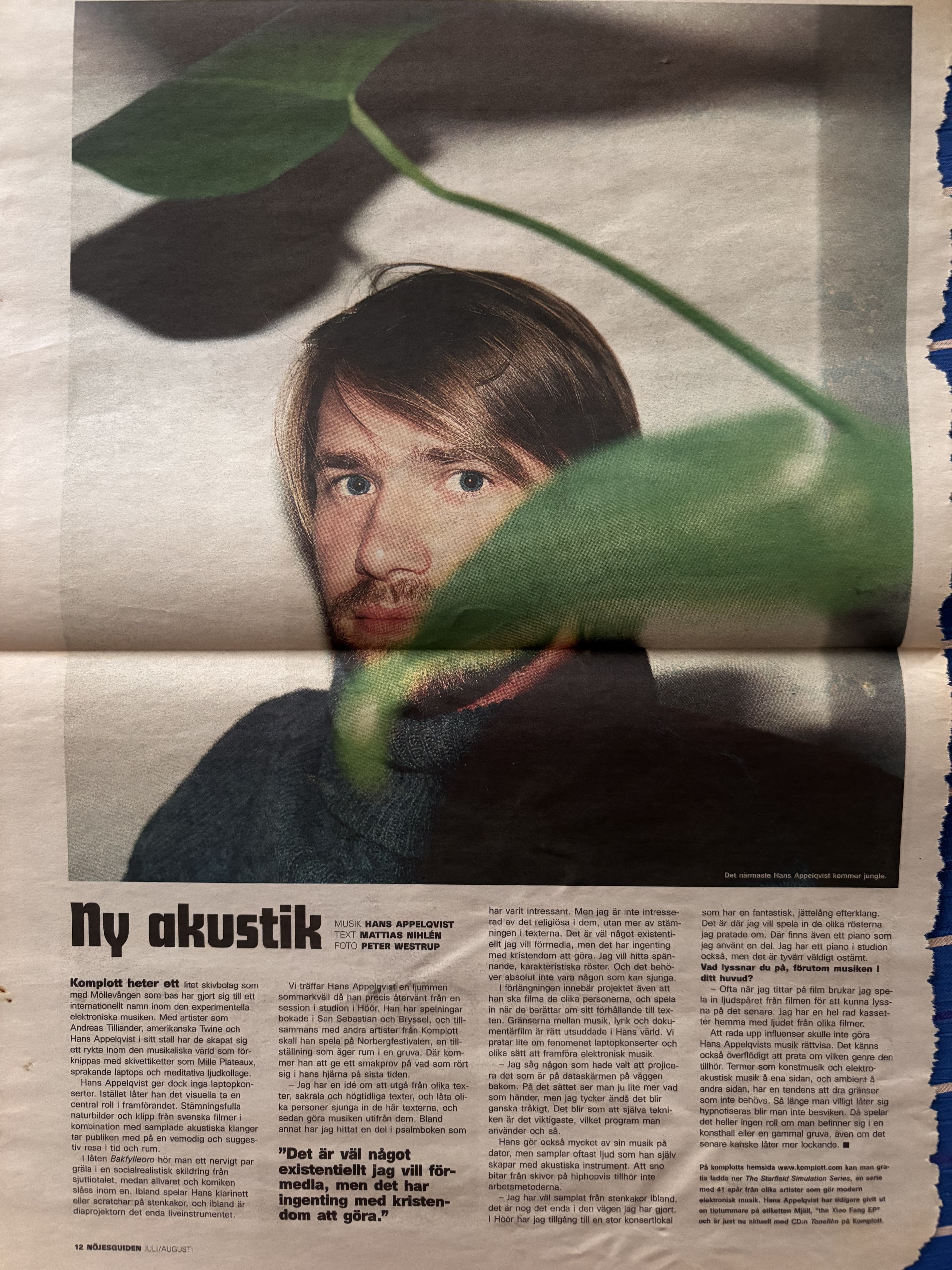 Hans Appelqvist - Nöjesguiden Augusti 2004